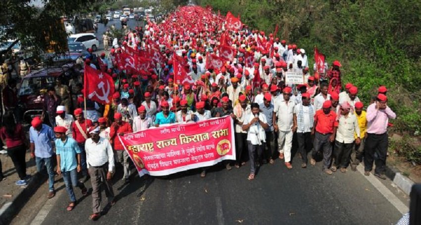 Maharashtra farmers heat up march against the modi government